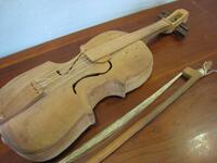 Wooden Violin and bow