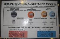 2015 Personnel Admittance tickets